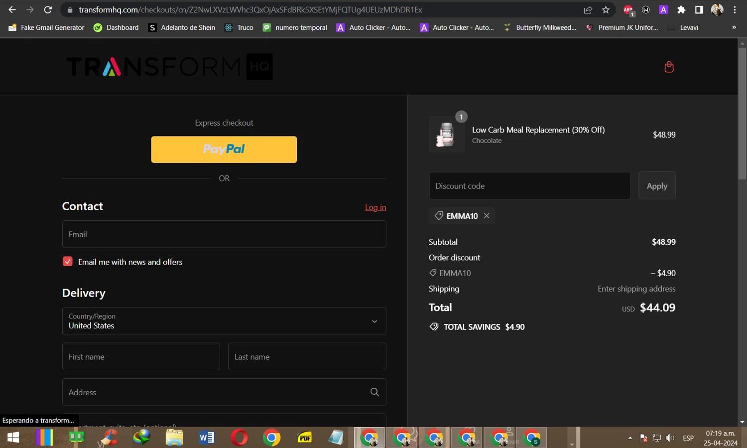 How to apply Transform HQ coupon code
